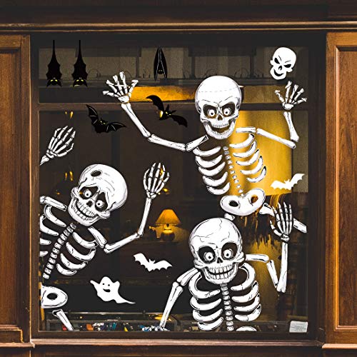 jollylife Spider Web Window Clings Halloween Decorations Decals Haunted House Party Supplies Ornaments 87 PCS